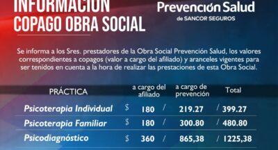 COPAGO OBRA SOCIAL PREVENCION SALUD