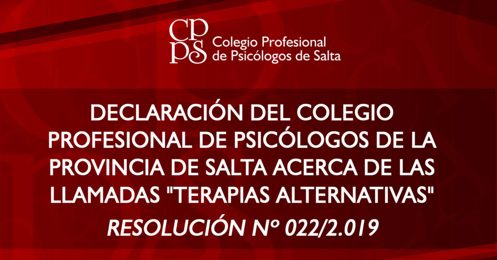Declaración del Colegio Profesional de Psicólogos de la provincia de Salta acerca de las llamadas 