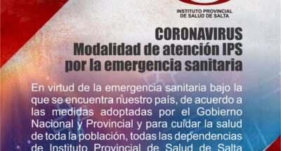 Coronavirus – Modalidad de atención IPS por la emergencia sanitaria