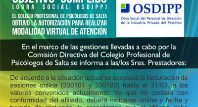 Modalidad virtual de atención – OSDIPP
