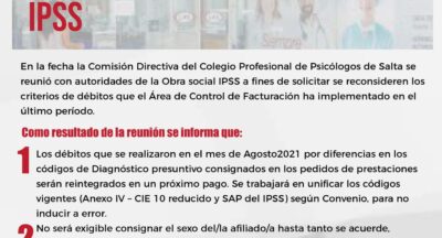 ACTUALIZACIÓN DE VALORES OBRA SOCIAL IPSS