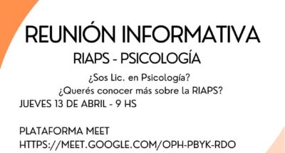 Reunión informativa RIAPS Psicología