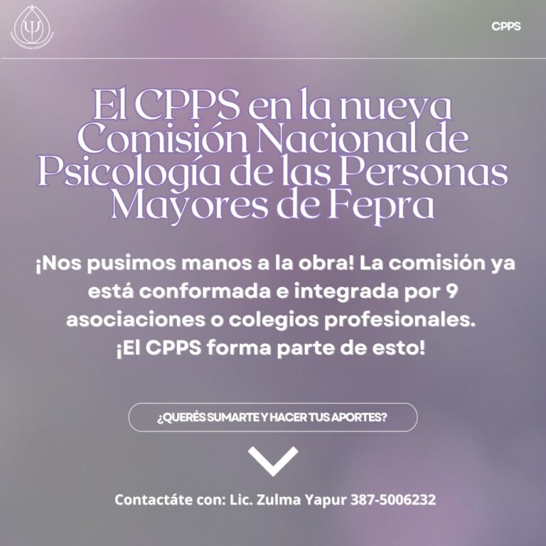 El CPPS integra la Comisión Nacional de Psicología de las Personas ...