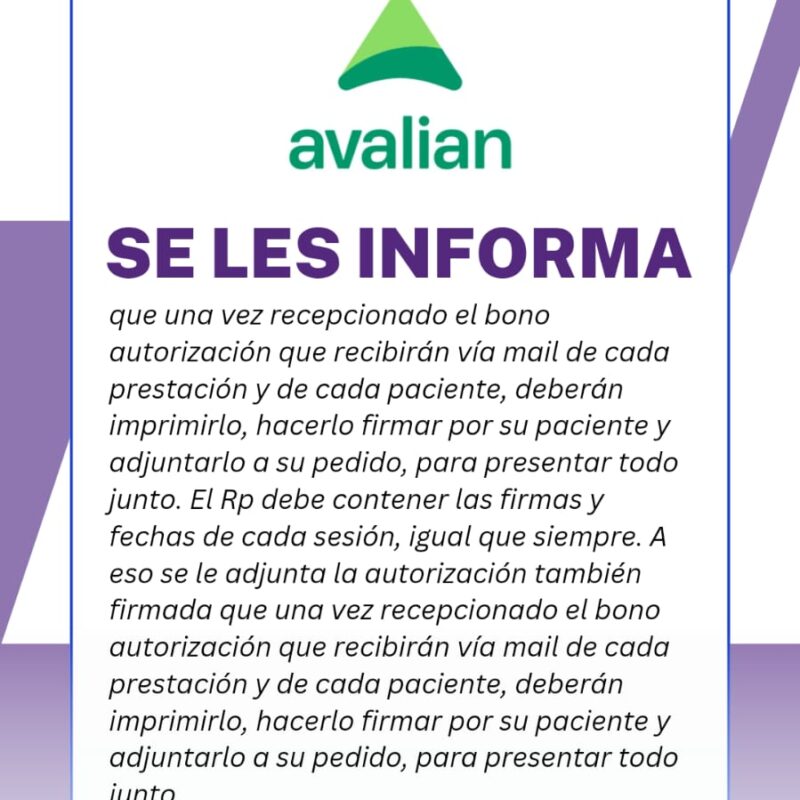 Información para prestadores de Avalian