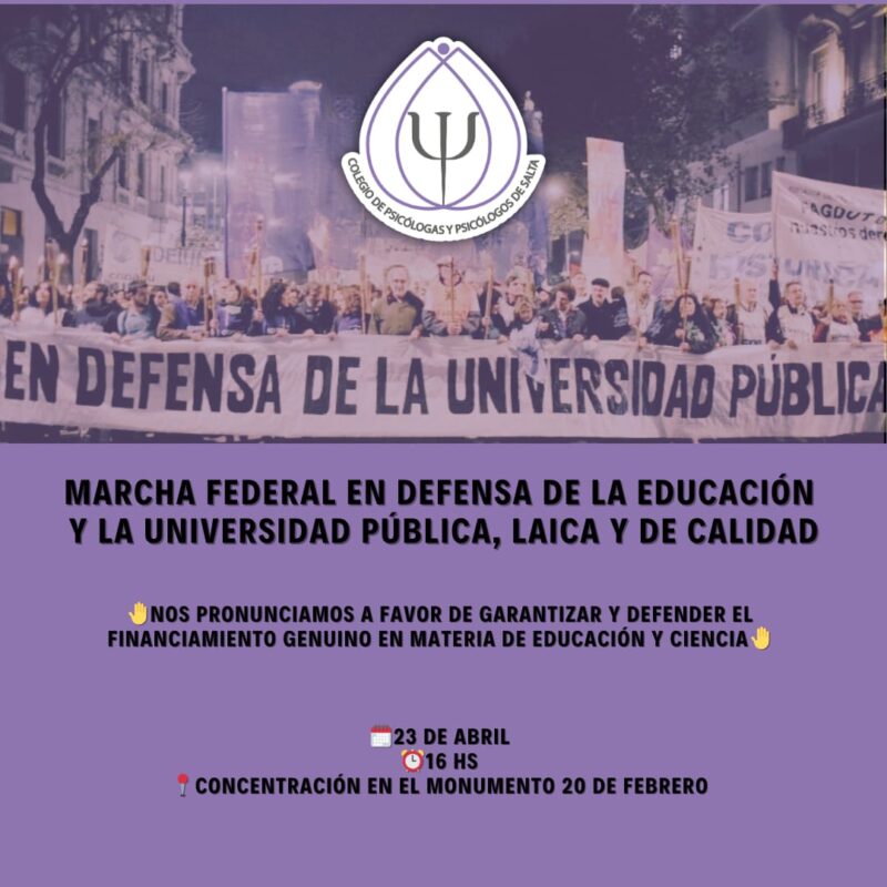 Marcha federal en defensa de la educación pública y la universidad pública, laica y de calidad