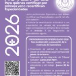Cronograma de Especialidades 2026