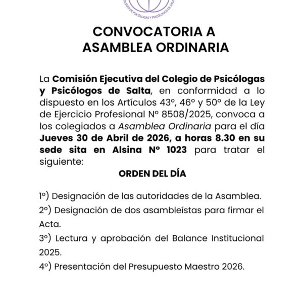 Asamblea Ordinaria 2026