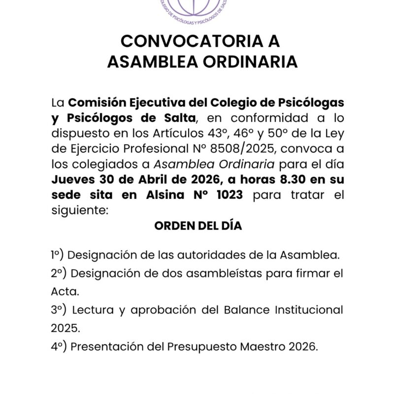 Asamblea Ordinaria 2026