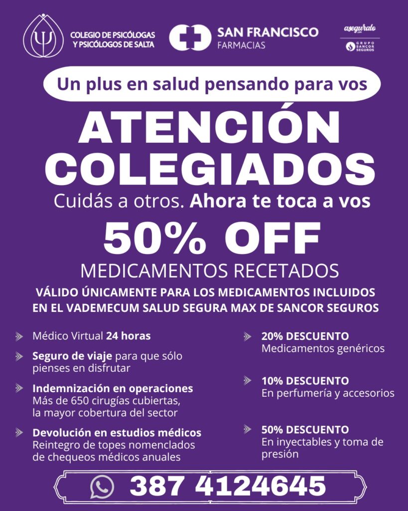 Convenio para matriculados con Farmacias SAN FRANCISCO