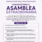Convocatoria a Asamblea Extraordinaria 06/08/26